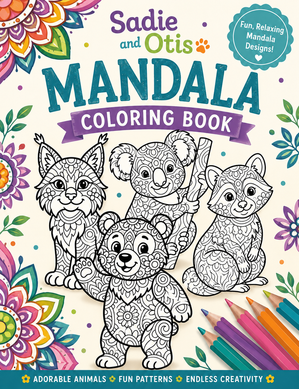 The Adventures of Sadie & Otis Animal Mandala Digital Coloring Book